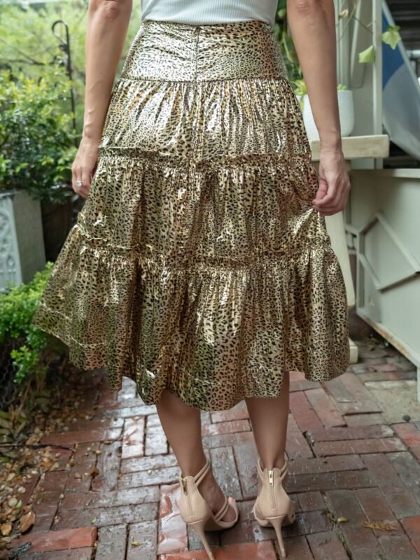 Foil Leopard Print Midi Skirt - Image 2